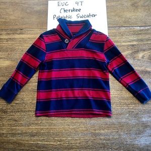 EUC 4T Patriotic Red & Blue Pull Over Sweater